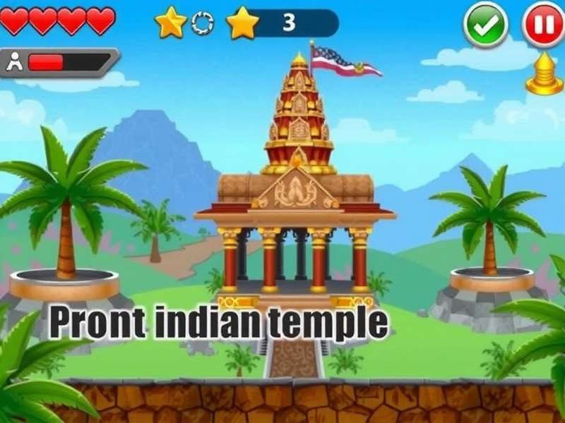 Run Through Indian Temples game screenshot showing temple environment